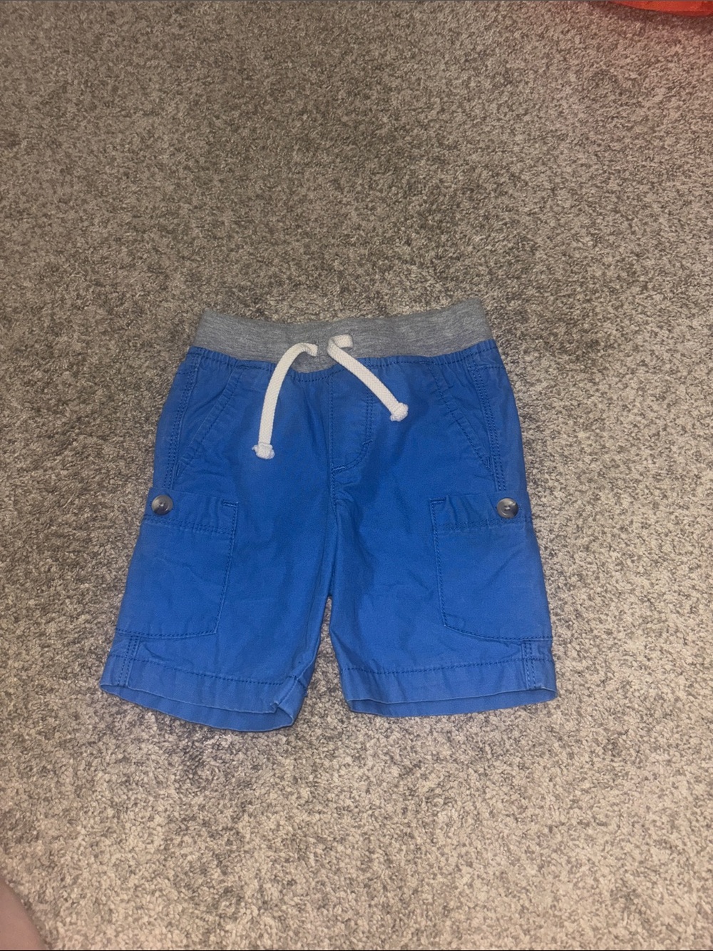 Old Navy Blue Cargo Shorts with Gray Waistband
